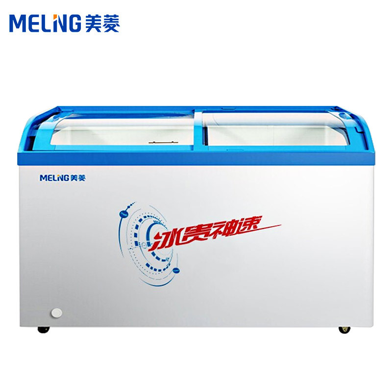美菱(MELING)SC/SD-528GYT卧式冷冻展示柜冰柜 单温雪糕冷柜 速冻冰柜商用雪柜平面玻璃门展示柜平面冰箱柜