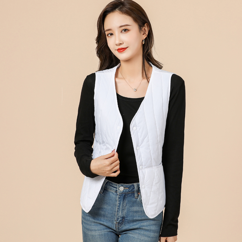 保暖马甲女冬季加厚加绒短款坎肩轻薄舒适简约时尚马夹棉背心女内穿麟