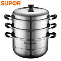 苏泊尔（SUPOR）真味鲜304不锈钢加厚三层复底26cm蒸锅磁炉燃气通用EZ26BS06