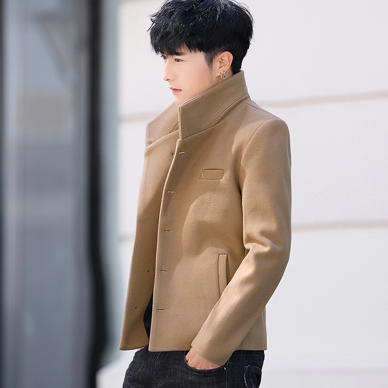 小风衣男士短款呢子衣服春秋季韩版潮流男装妮子夹克帅气男生外套风衣