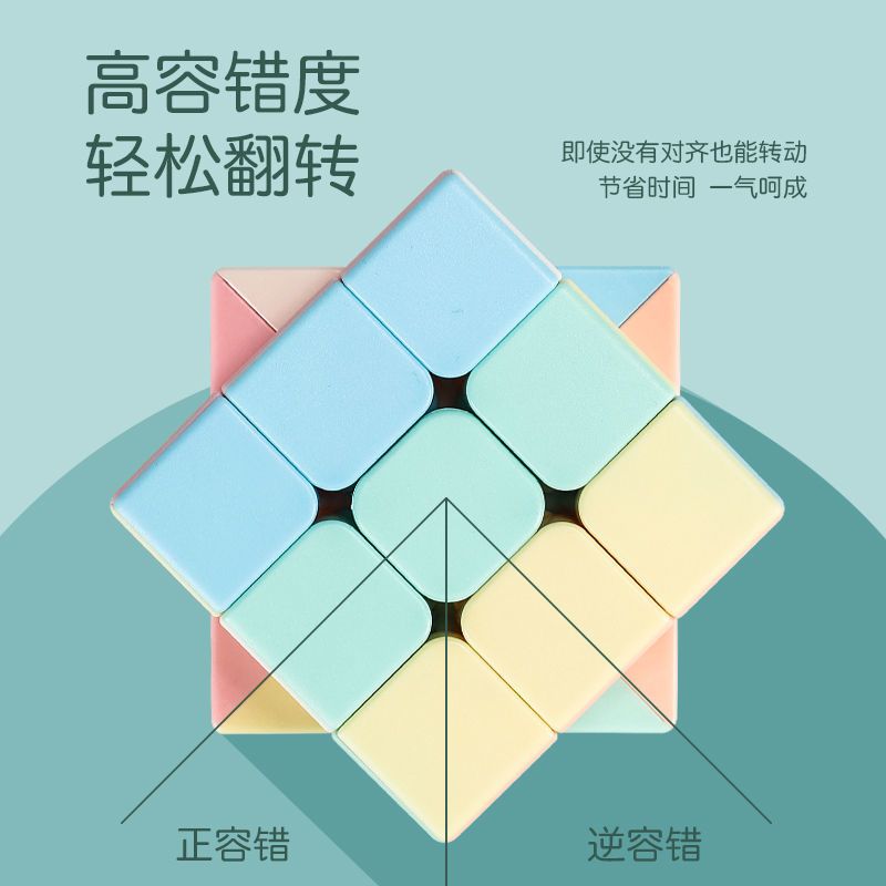 魔方马卡龙色二阶初学者三阶四阶磁力玩具开发智力金字塔|马卡龙345阶(初级-高级) 送(还原手册.底座.视频.调节装备)