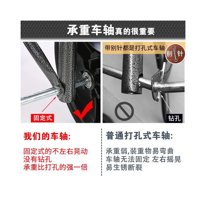 买菜车小拉车便携手拉车老人可折叠车拉杆车家用手推车拖车|靛青蓝-2019无异味加厚双层防雨升