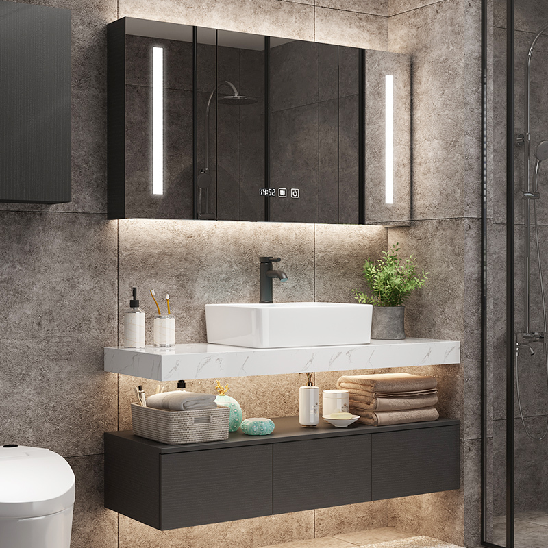 大理石浴室柜组合现代简约卫生间小户型洗手盆洗脸面池卫浴洗漱台