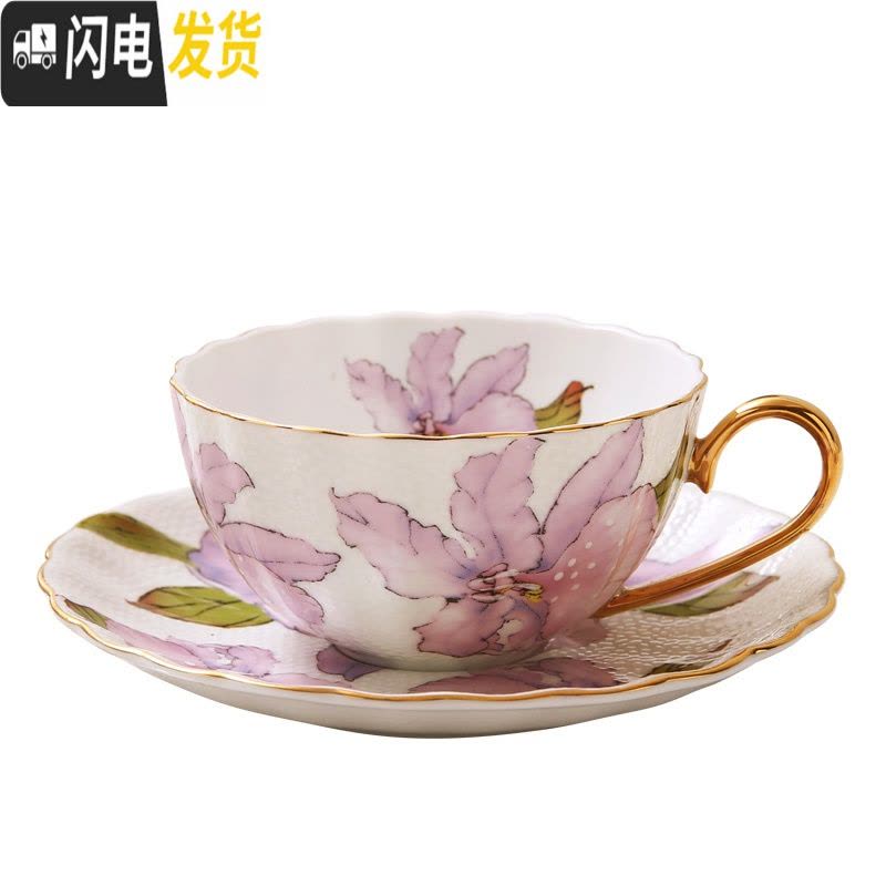 三维工匠欧式咖啡杯碟套装下午茶杯创意英式杯具优雅简约描金边骨瓷花茶杯 15件套装咖啡器具图片