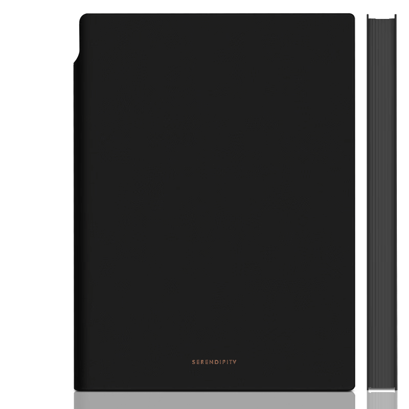 得力(deli) A5/112张莫兰迪色系可插笔皮面本 肤感雅致记事本日记本笔记本子 22290黑色图片