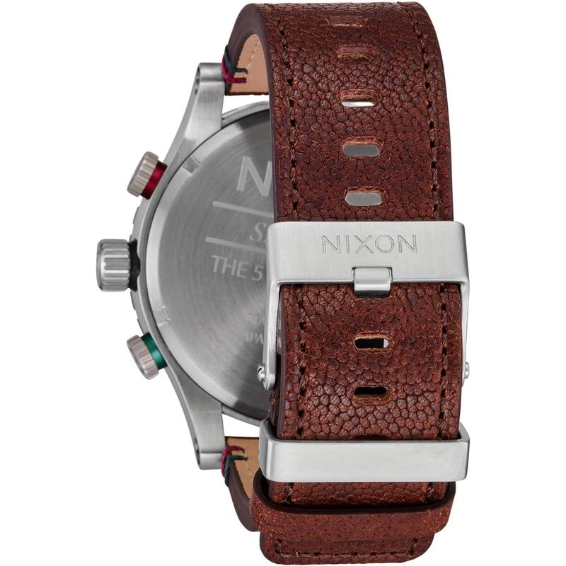 Nixon男士复古皮质表盘不锈钢表带机械腕表高清大图