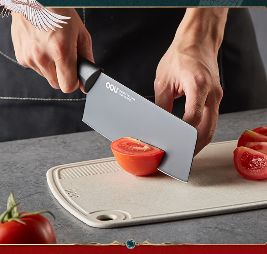 OOU!鹤系列四件套菜刀厨师刀剪刀菜板 UC4178 专业切割厨房神器高清大图