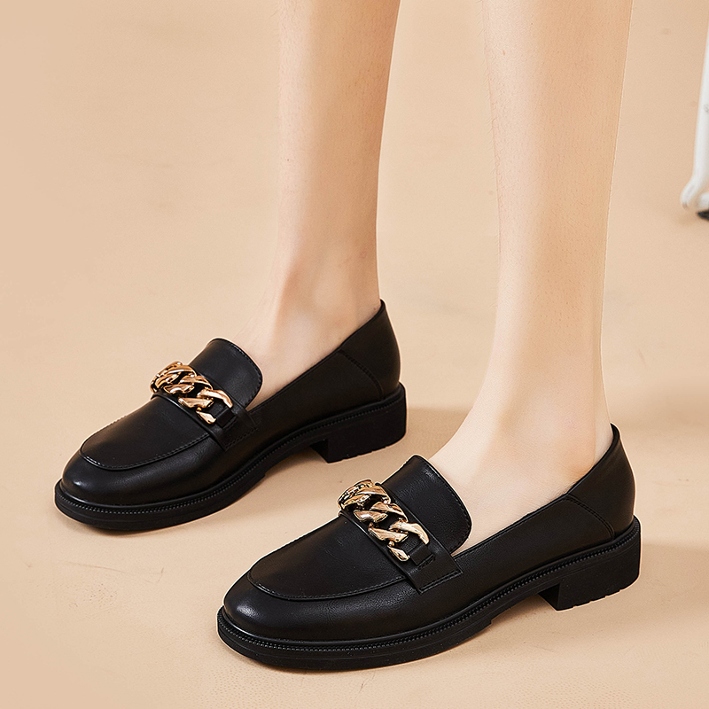 城新款平底乐福鞋女鞋软皮单鞋春秋季百搭一脚蹬英伦风小皮鞋平底单鞋