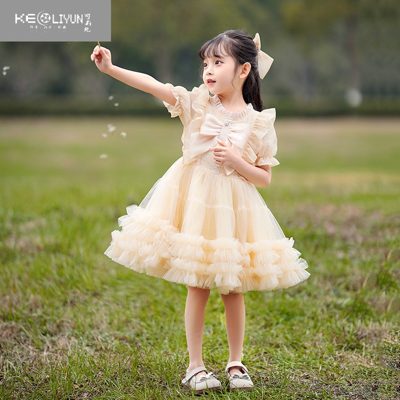 可莉允女童连衣裙夏季tutu裙子小女孩蓬蓬裙儿童公主裙童装女小童花