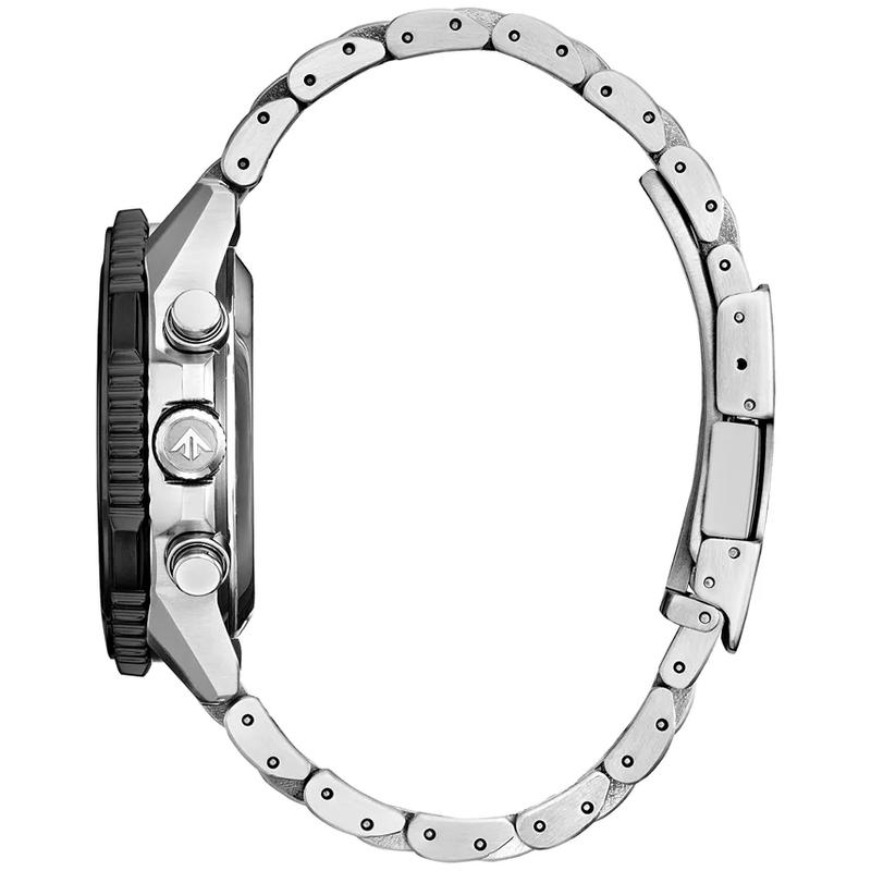 西铁城(CITIZEN)男士运动计时不锈钢腕表防水200米Citizen光动能Navihawk系列高清大图