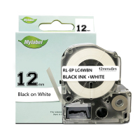 艾洁 12mm白底黑字标签色带 适用爱普生EPSON LW300;LW400;LW700;LW600P;LW1000P