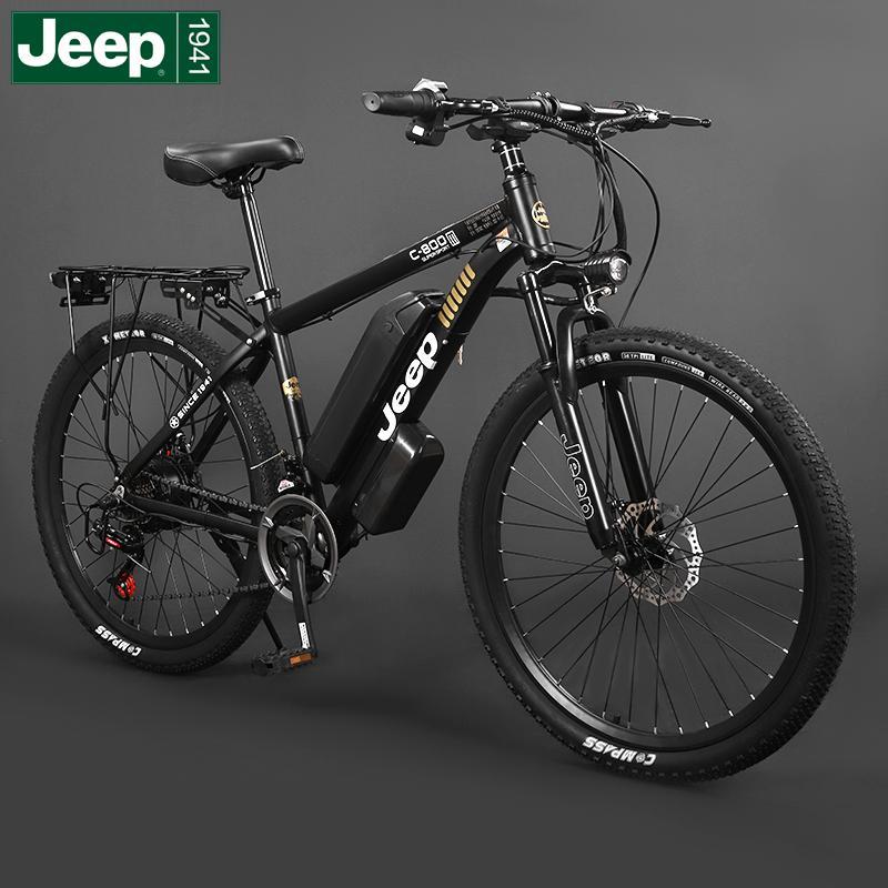 吉普jeep铝合金锂电池助力山地自行车26寸越野单车212427速碟刹视频