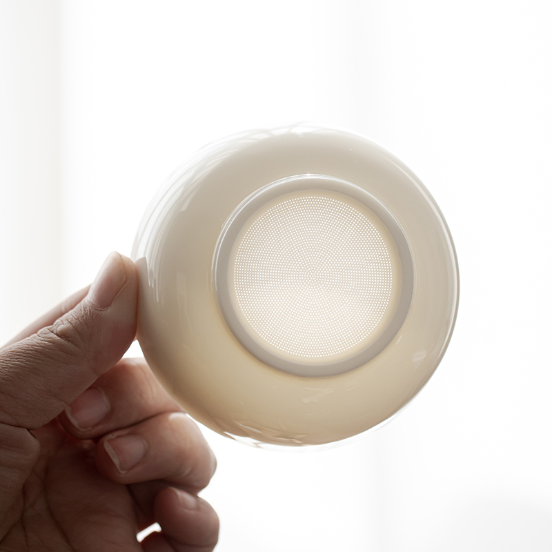 苏氏陶瓷(SUSHI CERAMICS)茶漏羊脂玉全白瓷一体茶滤网滤茶器创意茶隔功夫茶具配件
