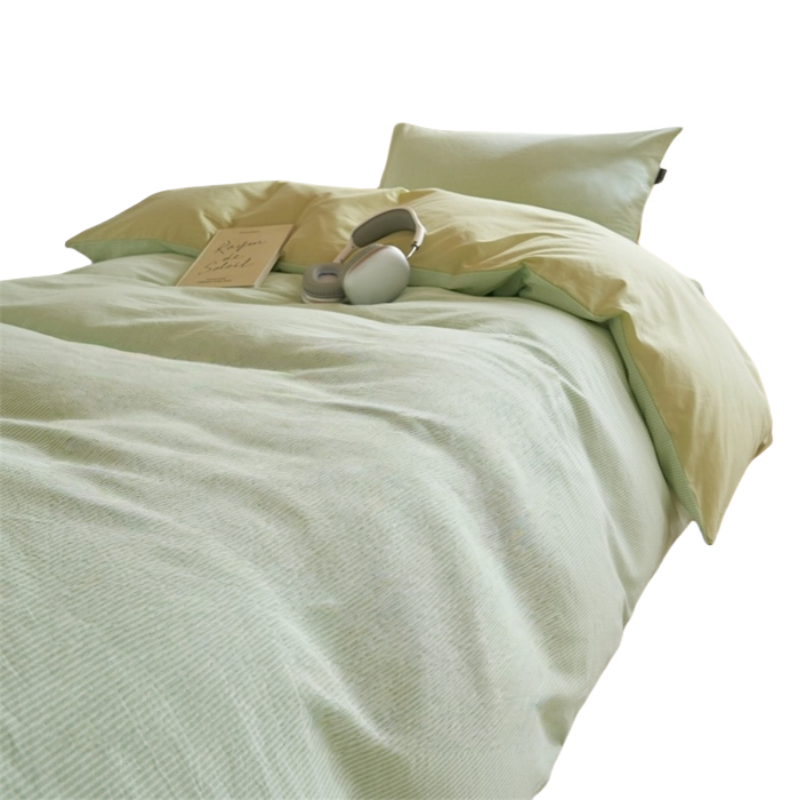 铭思沃床单三件套0.9*2.0米床 绿 套高清大图