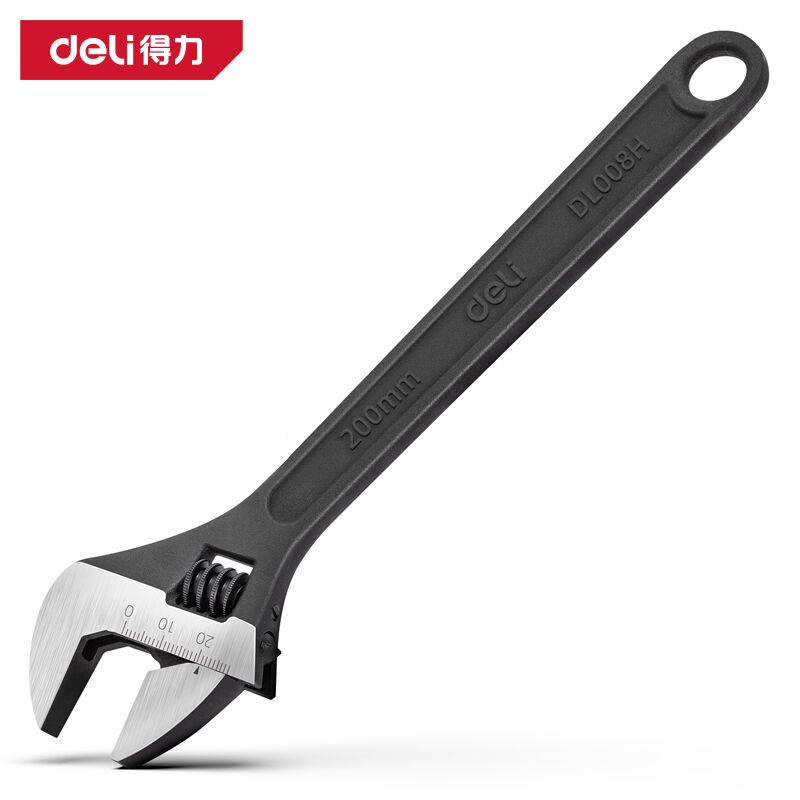 得力(deli)发黑活动扳手万能活口开口多功能快速8寸两用活扳手 dl008h