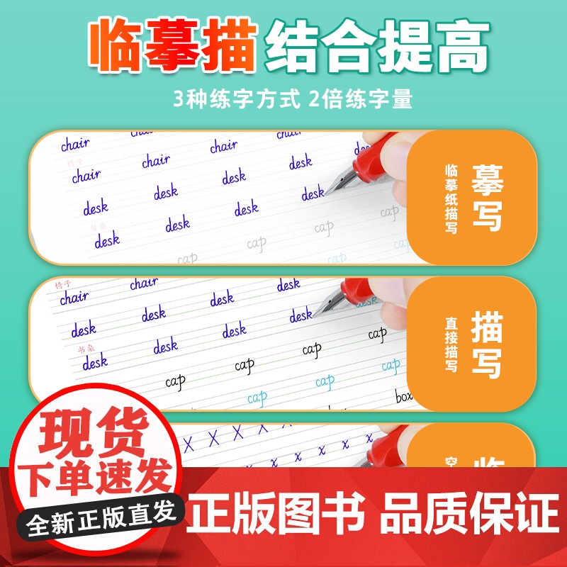 2024秋墨点字帖英语同步字帖七年级三年级上下册六年级八年级英文字帖意大利斜体PEP人教版小学生练字帖英语同步写字课高清大图