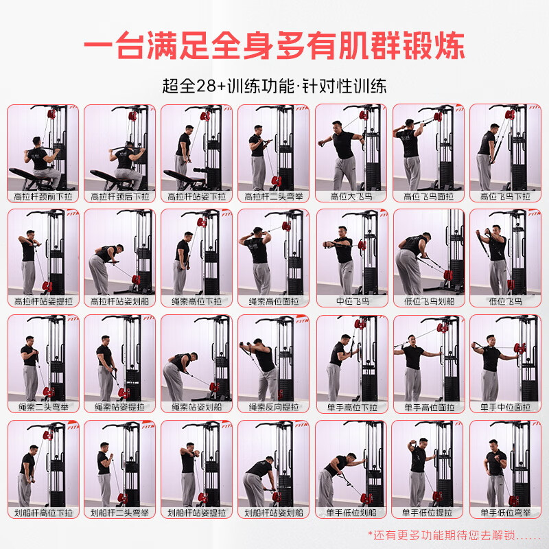 JX-DS898双飞鸟龙门架家用小型力量健身多功能综合训练器高低拉划船高清大图