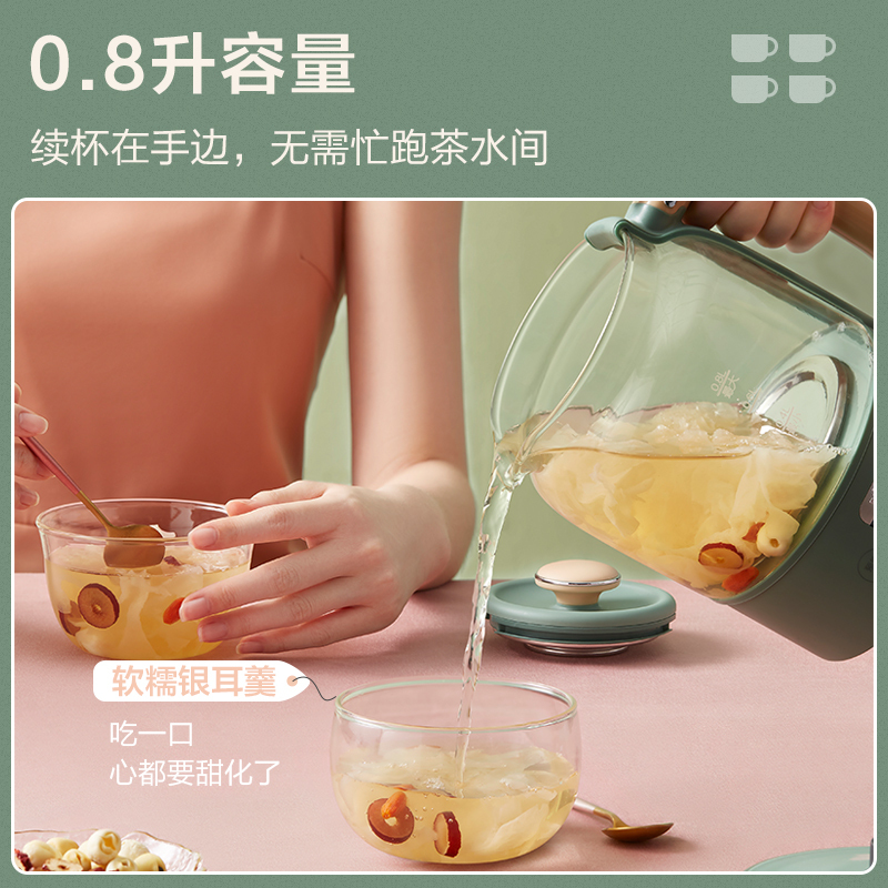 小熊(Bear)迷你养生杯养生壶煮茶器 0.8升YSH-C08T1