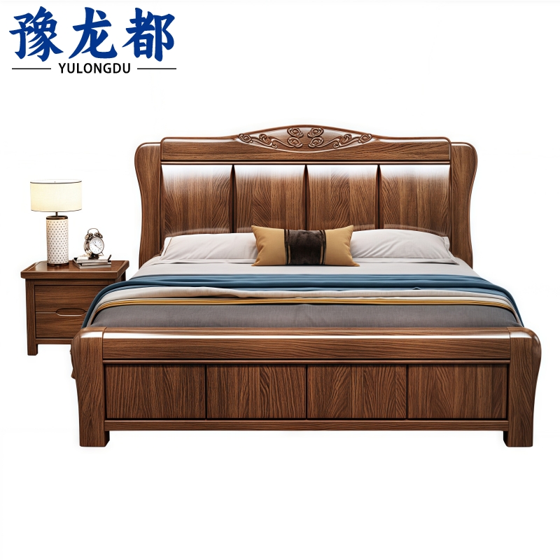 豫龙都床+床头柜1.8米套高清大图