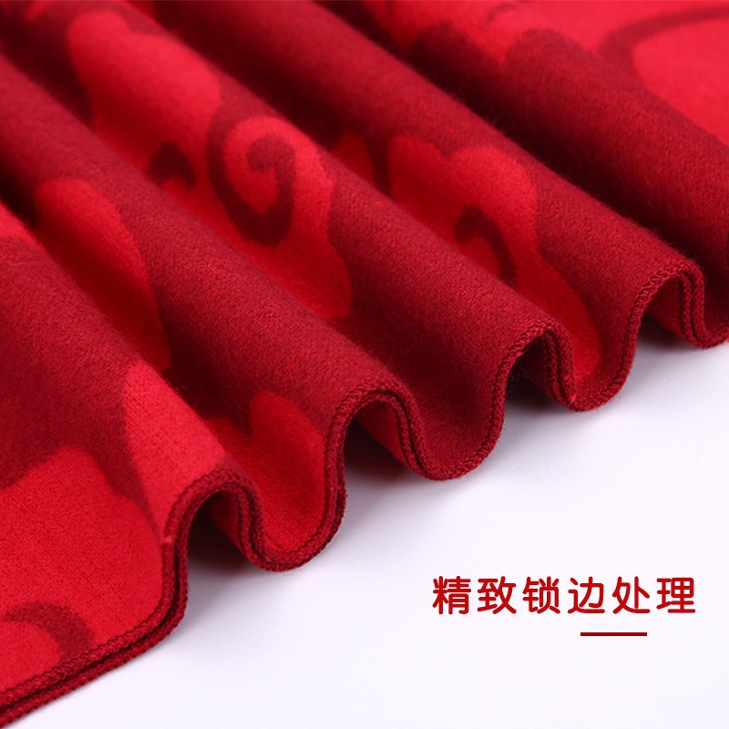 壹品千优美 中国红色平安福围巾 加厚围巾 (70*200cm)高清大图