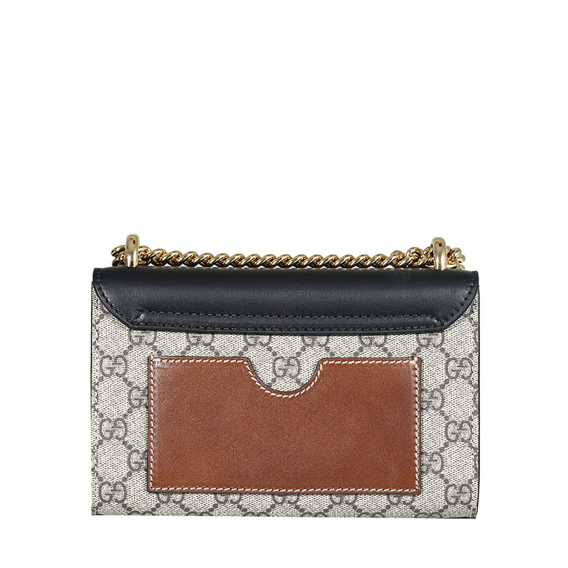 预订 GUCCI 古驰 Padlock 小盒子链条包 单肩包 斜挎包小号 锁扣老花409487金扣