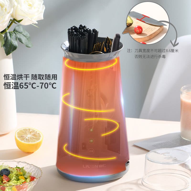 利仁筷子消毒机家用小型厨房刀叉勺架多功能杀菌烘干除味收纳筷架 白色图片