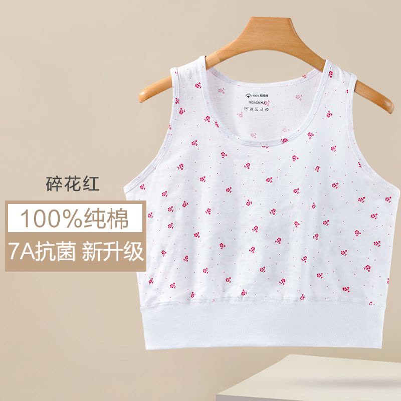 南极人妈妈背心女士纯棉夏季薄款宽肩中老年人上衣老太太打底汗衫图片