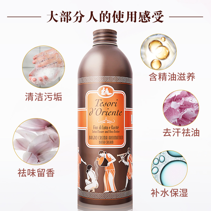东方宝石沐浴露意大利进口香水沐浴露带按压头保湿嫩肤香氛沐浴乳男女士通用沐浴乳液500ml 水莲花(水润嫩肤)高清大图