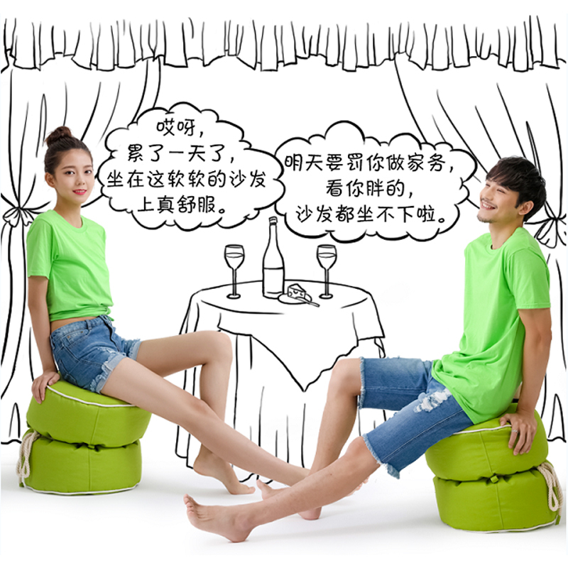 恒享家 个性小矮凳换鞋凳小圆凳家用布艺小沙发凳简约现代小脚凳 L914