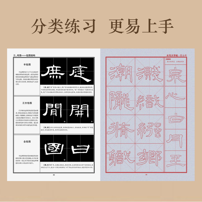 [1册]水写大字帖·汉隶曹全碑 [正版]练毛笔字初学者水写大字贴加厚汉隶曹全碑隶书空白水写布隶书入门练习清水临摹学生万次高清大图