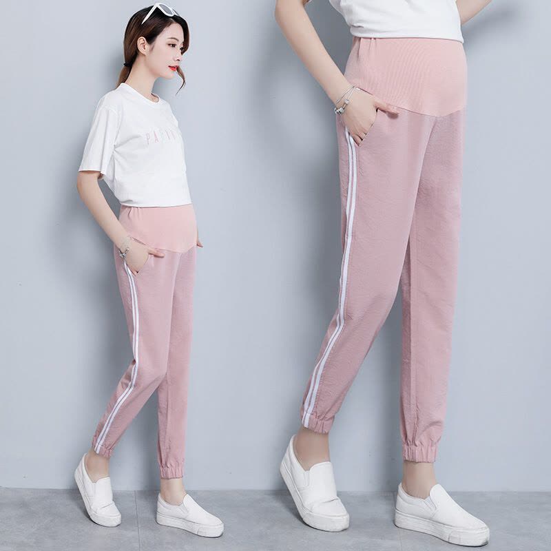 迪鲁奥(DILUAO)新款上市孕妇裤子夏季薄款外穿宽松春秋打底运动裤雪纺休闲裤长裤夏装图片
