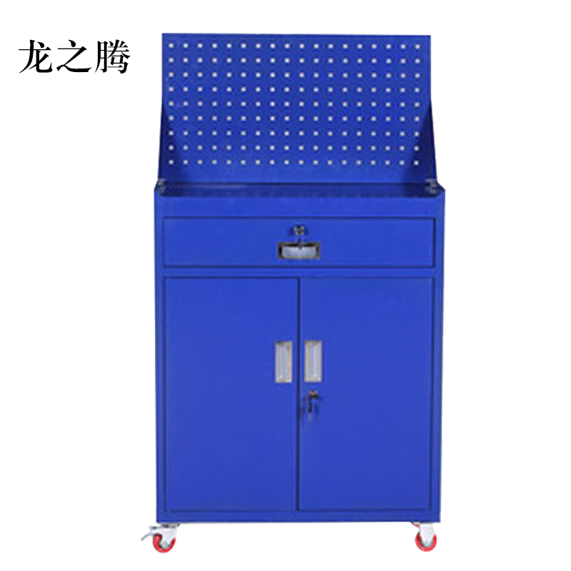 龙之腾工具柜加厚铁皮储物柜工厂车间用带抽屉汽修多功能收纳柜蓝色一斗小柜含轮子高清大图