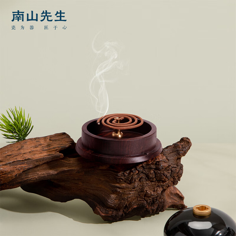 南山先生 创意茶道摆件陶瓷香炉茶室摆件易收纳香道葫气香炉 紫气东来组合版-中国红高清大图