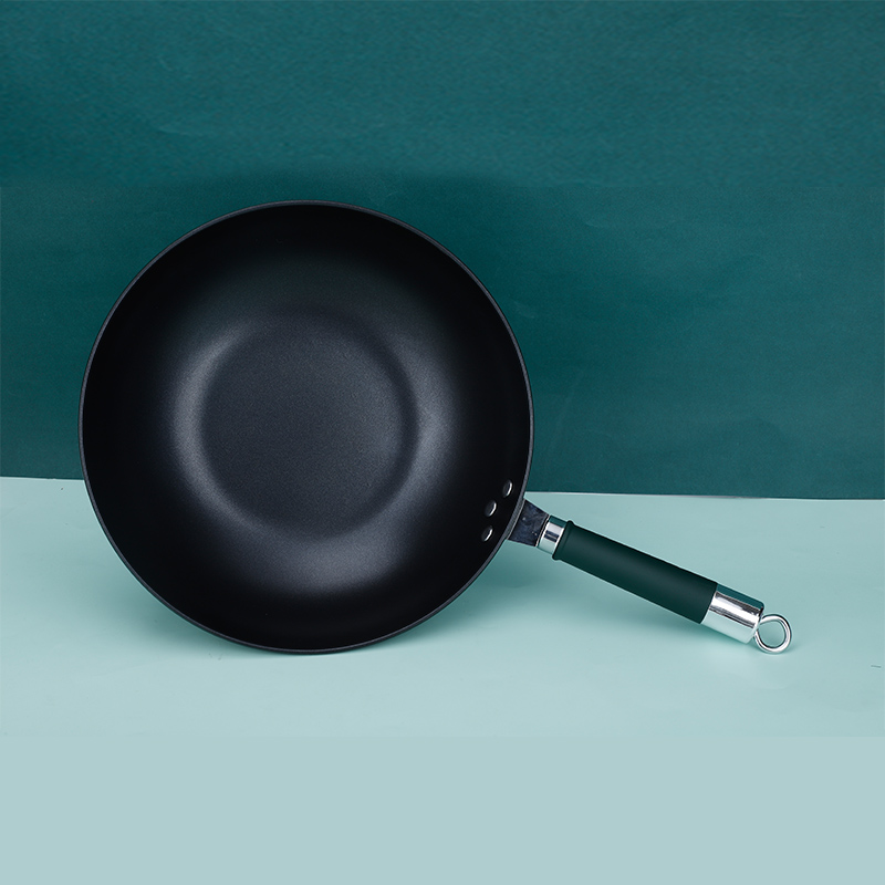 艾逸瑶选瓦尔加斯复古绿不粘炒锅 煎锅家用小煎饼牛排早餐锅锅煤气灶电磁炉适用32CM/CJ-21009!高清大图