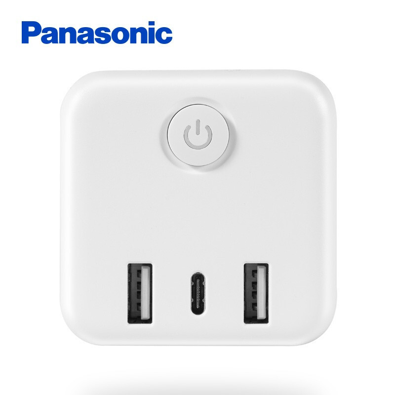 松下(Panasonic)多功能魔方USB3个(20W)插座位四位五孔插线板带开关接线板创意转换器 一拖四