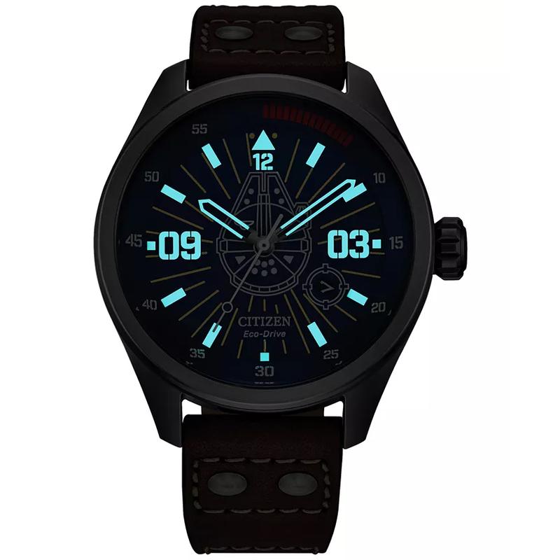 西铁城(CITIZEN)星战汉Solo款光动能男士蓝盘皮带防水石英手表高清大图
