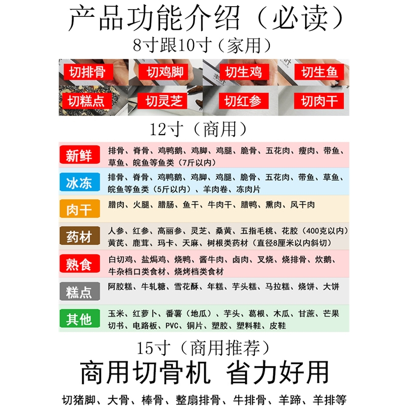商用铡刀剁猪脚全羊闸排骨鸡鸭鹅鱼胶中药材家用锯骨机
