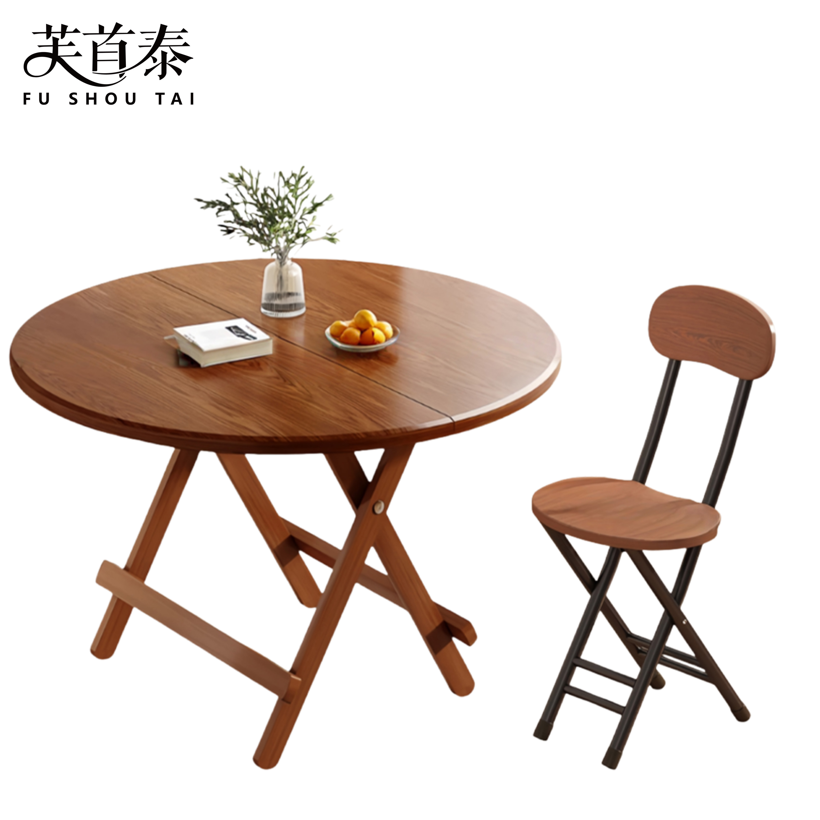 芙首泰圆餐桌椅1000*1000*750mm(1桌4椅)套高清大图