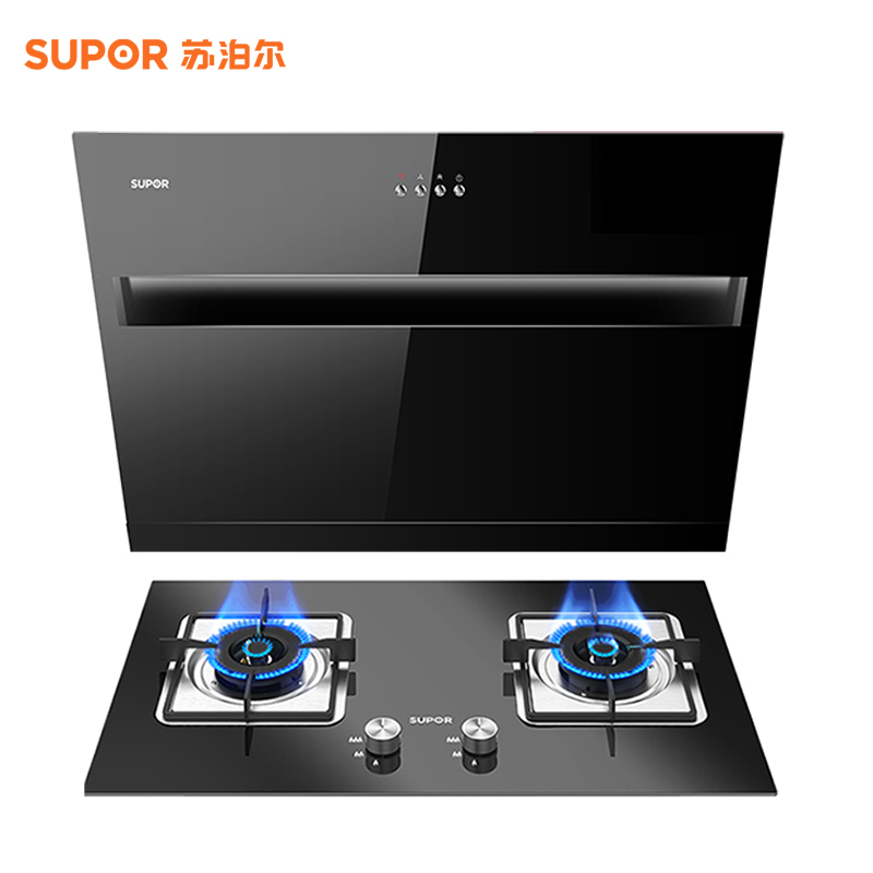 苏泊尔(SUPOR) J515+P10抽吸油烟机燃气灶套装 油烟机套餐 侧吸式吸油烟机套装按键式14.5立方(天然气)