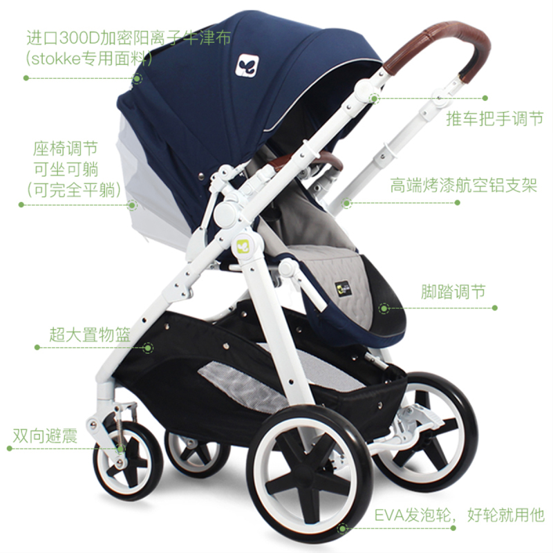 coolbaby高景观婴儿推车可躺可坐婴儿车避震夏多功能双向宝宝手推车三合一婴儿车