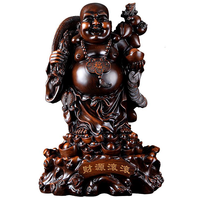 家柏饰(CORATED)黑檀木财源滚滚弥勒佛大肚笑佛家居摆件店铺公司开业礼品高清大图