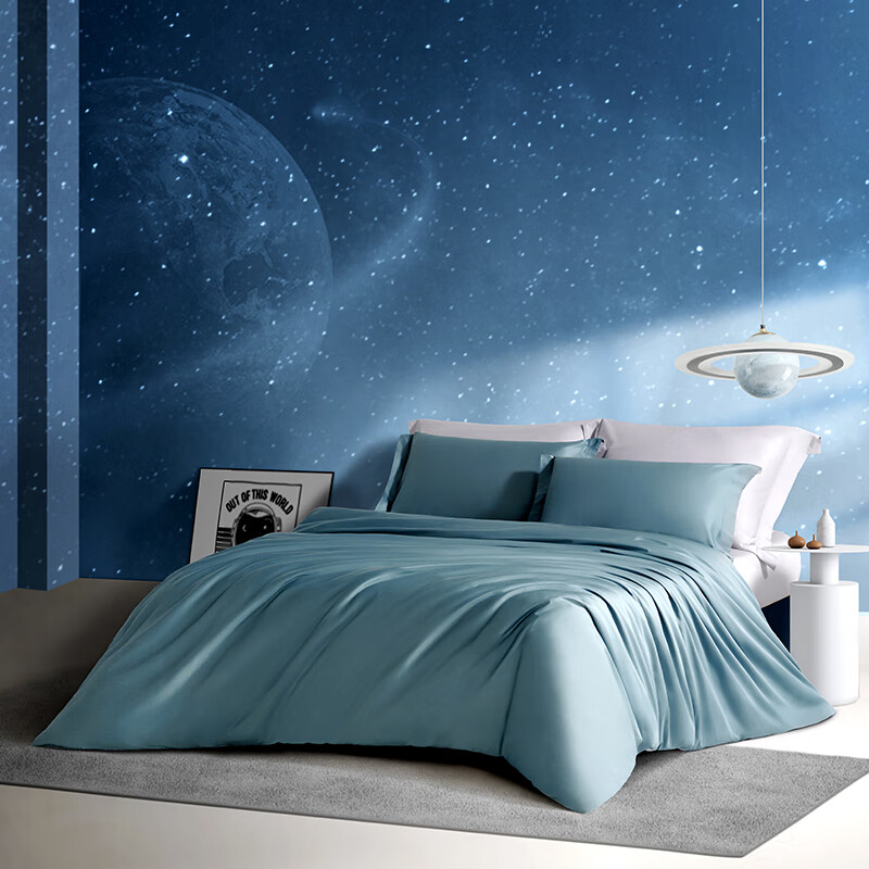 洁玉抗菌纯棉四件套60S套巾S 暮色海港 200*230cmDSF2-004高清大图