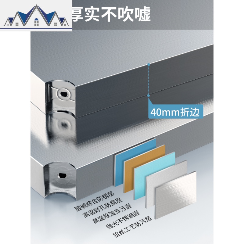 304不锈钢厨房置物架落地多层收纳架厨房用品烤箱微波炉储物架子 三维工匠高清大图
