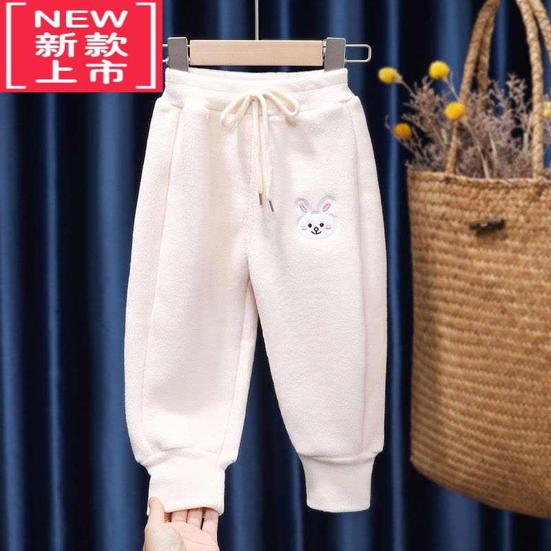 可莉允儿童秋冬加绒长裤男女童一体绒裤子宝宝外穿保暖裤童装新款条绒裤图片