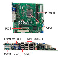 联想(Lenovo)ECI-430工控机商用台式主机工业电脑可支持XP系统 定制 MH81主板 G1820 8G 1T+512G 集显 W10H 300W