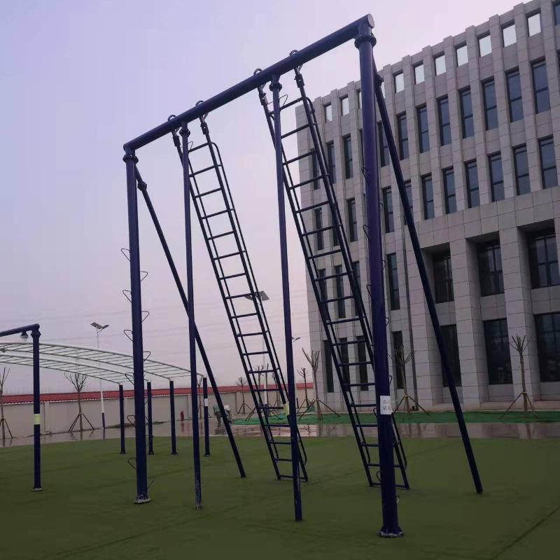 中拳王五项八项训器材弧形肋木空中软网斜板荡绳心理行为拓展器械-2.4米高墙高清大图
