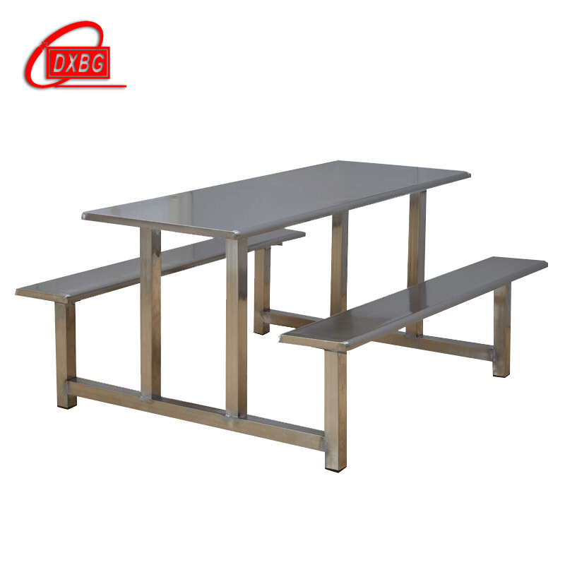 DXBG不锈钢餐桌连体餐桌椅组合学校食堂员工小吃店快餐桌椅4人6人8人4人位玻璃钢餐桌 4人位玻璃钢餐桌