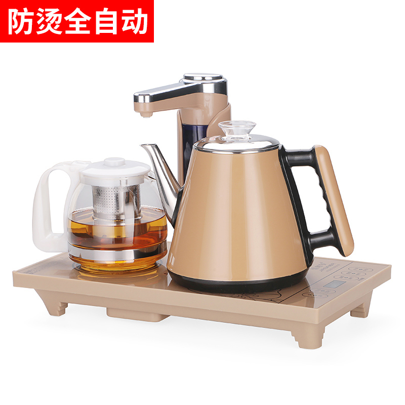 电磁炉茶具全自动上水壶电热烧水壶家用抽水式自吸功夫泡茶炉套装 宝马金(全自动双层防烫)