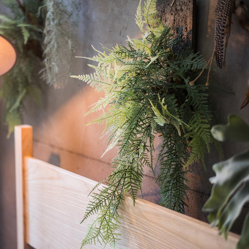 美帮汇仿真云竹垂吊壁挂 装饰绿植花艺套装设计师空间陈列 文竹 云竹木吊(小)高清大图