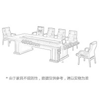 慧采云 办公家具油漆贴木皮大型会议桌长条桌现代简约会议室接待洽谈培训桌4.8m
